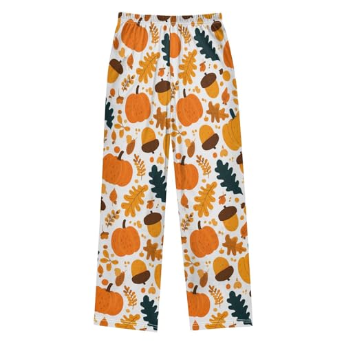 Pumpkin Acorns Pajama Pants Soft PJ Bottoms Lounge Pants for Sleepwear Sport Size 6–14 Years2