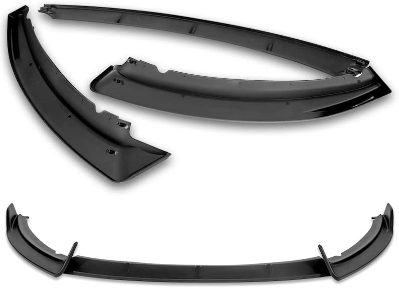 EPARTS 3 Pieces Style Front Bumper Lip Spoiler Splitter Chin Side Body Kit Trim Protection Compatible with 2012-2014 Ford Focus ST Hatchback Models Only (Unpainted Black)