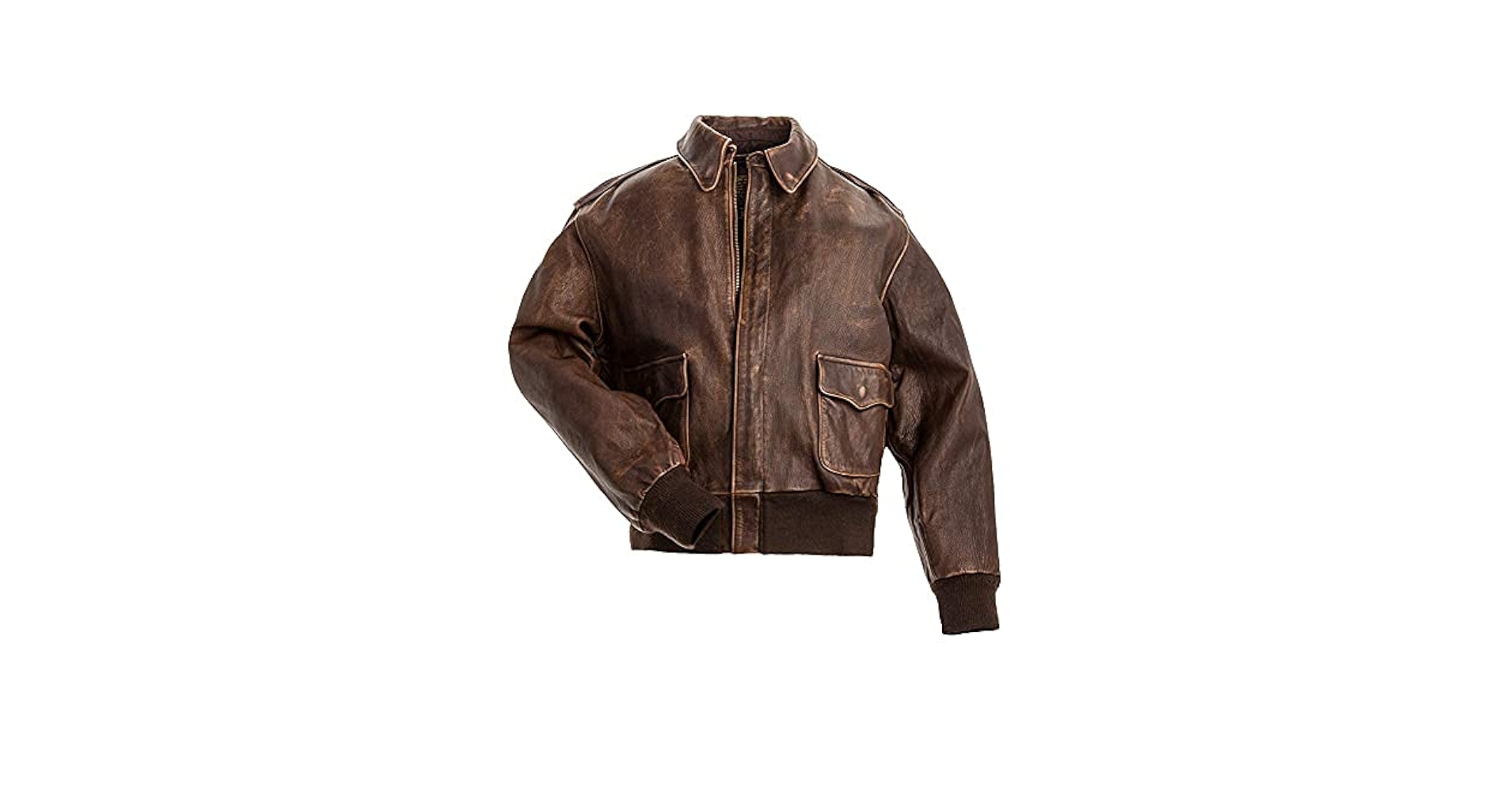 4XL✨ AIR FORCE AIRBORNE LEATHER レザー ブラウン Men's A-2 Aviator Air Force Pilot Leather Jacket- Aviator A2