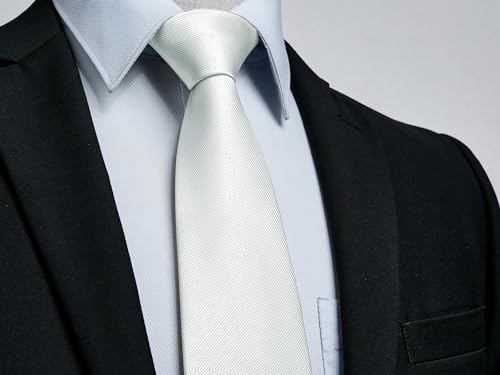 Image of Enlision Ties for Men Solid Color 3.35 inch Formal Business Necktie Classic Satin Mens Wedding Party Ties
