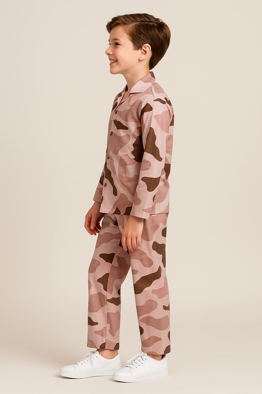 Image of 3BROS Kid's Pure Cotton Full Sleeves Night Suit /Dress for Boys /Girls Full Pajama & Top Sleep Suit Combo Set