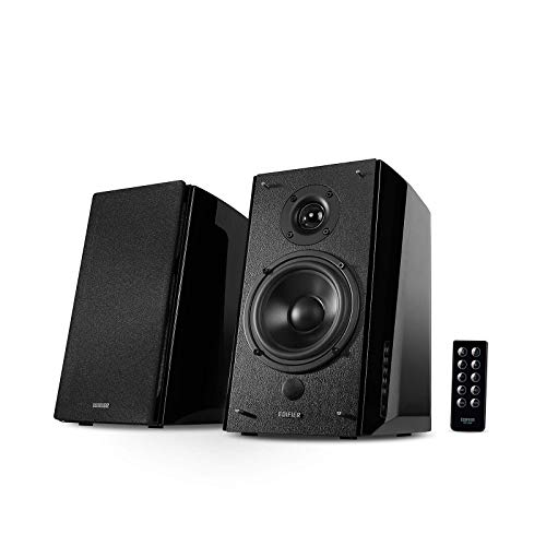 Edifier R2000DB Powered Bluetooth Bookshelf Speakers - Near-Field Studio Monitors - Optical Input - 120 Watts RMS - Black (Renewed)