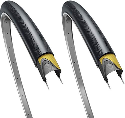 Fincci Pair 700x28c Tyres 28-622 ETRTO 60TPI with 1mm Antipuncture Protection 700x28 Bike Tyre for Cycle Race Road Racing Touring Bicycle (Pack of 2)
