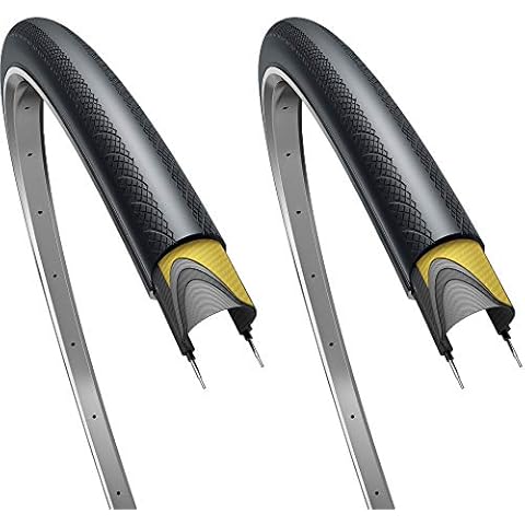 Fincci Paar Reifen 700x28c ETRTO 28-622 60 TPI mit 1mm Pannenschutz Fahrradreifen 700 x 28c Thickslick für Radrennen Rennrad Mantel Fahrrad Cover