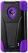 Reiko Silicone Protector Cover with Kickstand for Nokia Lumia 520/521 - Retail Packaging - Purple/Black