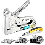 Bamda Staple Gun with 2100 Staples - 3 in 1 Staple Gun Heavy Duty for Wood with Remover, Adjustable Strength and Durable, Manual Staples for Wall, Carpet, Decoration DIY, Nail Guns for Wood