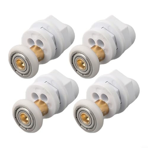 4 Pack Shower Door Rollers for Glass Enclosures, Nylon Wheels with 304 Stainless Steel Bearings, 19mm to 29mm Diameter, Quick Release Type Compatible with(19mm)