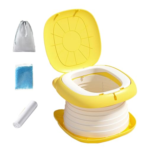 Toddler Travel Potty - Toddler Potty Seat, Travel Potty Training | Folding Trainer Potty Seat, Kids Mobile Toilet with Storage Bag, Absorbent Sand, Cleaning Bag for Indoor, Outdoor, Car