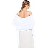foulard rectangulaire femme Tissu léger et soyeux : Ce châle est fabriqué en mousseline 100 % polyester de haute qualité. Sa surface lisse et souple offre une sensation de légèreté et de fluidité sans être encombrant. Sa texture aérienne en fait le choix idéal pour les températures plus chaudes. Couleur : Blanc. Dimensions : 175 x 70 cm.