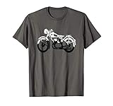 Tolles Shirt für Liebhaber von Motorrädern. Schwarz weiße Silouette eines Motorradklassikers.