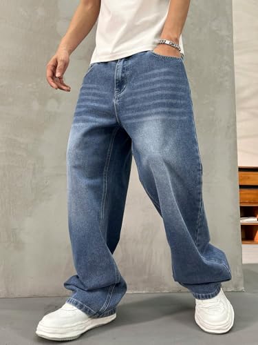 Image of Lymio Jeans for Men | Baggy Jeans for Men | Wide Leg Loose Fit Casual Streetwear Denim Pants (LU-70-71)
