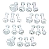 OGORI 20pcs Mini Fondant Cutters Cookie Cutters Sugarcraft Cake Decorating Tools, Square/Round/Heart/Oval/Five-Pointed Star/Diamond