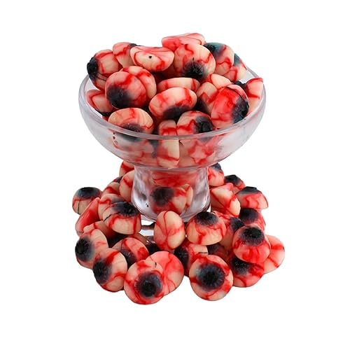 Halloween Candy - Gummy Eyeballs Candy for Drinks - Edible Jelly Halloween Eye Ball Gummies Bulk, Creepy Bloodshot Zombie Gummy Eyes (3 Pound)