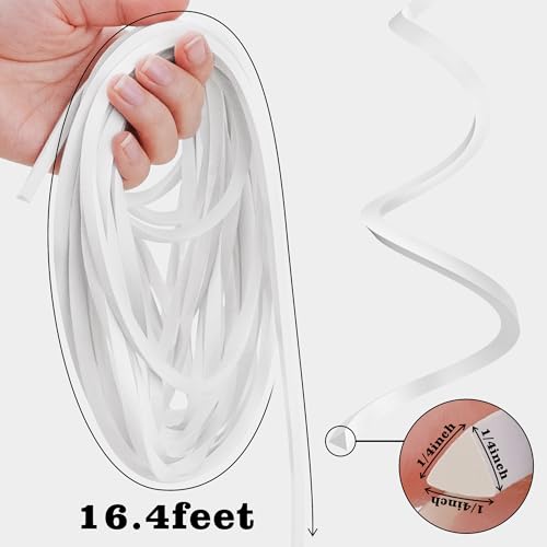 Image of U0U Backer Rod 1 /4 Inch,Triangle EPDM Rubber Backer Rod,White Concrete Crack Filler Caulk Saver for Driveway and Wall Cracks