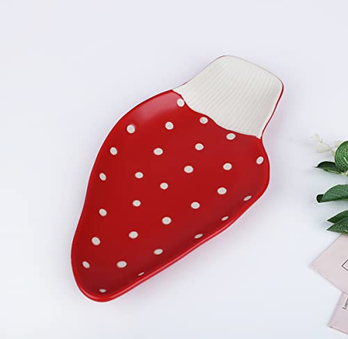 Resvuga Mushroom Dining Plate, 10 In Polka Safety Ceramic Dessert Appetizer Plates, Fish Dish, Cute Steak Dinner Plates, Sushi And More. (Long Plate) #TOP2