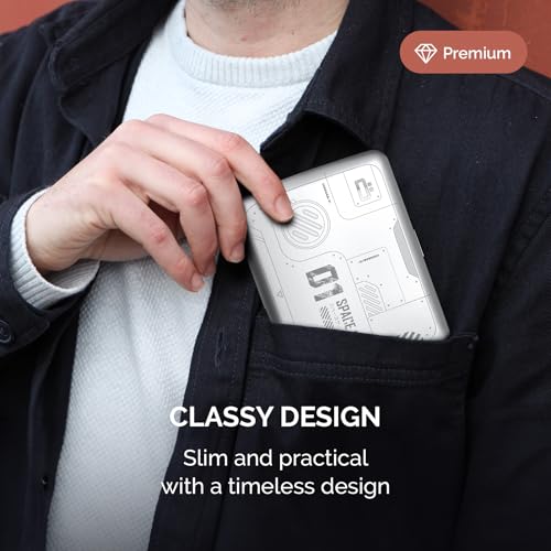 Image of OGON -DESIGNS- Aluminum wallet, Large capacity with metal lock, RFID Protection against fraud and demagnetization, Smart Case OSLO Large model