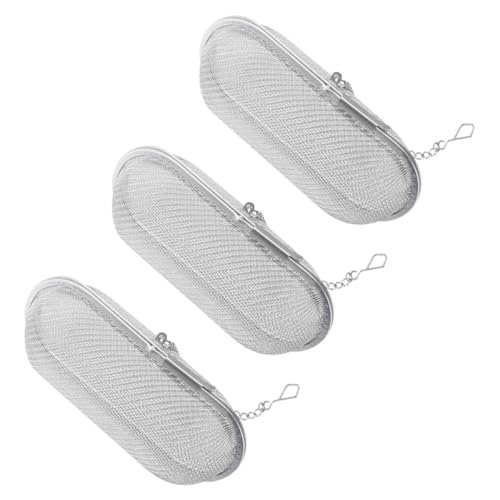 ABOOFAN 3pcs Tea Basket for Loose Tea Filter Tea Infuser Mesh Tea Ball Tea Diffusers for Loose Tea Loose Tea Steeper Tea Strainer Fruit Infuser Insert Herb Infuser Stainless Steel Silver