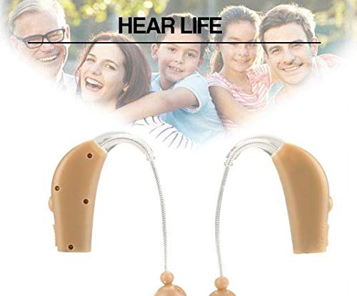 Digital Personal Sound Amplifiers Behind The Ear Hearing Aid Batteries, Receiver-In-Canal (Ric) Bte, Smart Noise Cancelling, 4 Modes W/Volume Control, Open-Fit, Tan (Pair) #TOP6