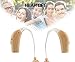 Digital Personal Sound Amplifiers Behind the Ear Hearing Aid Batteries, Receiver-in-Canal (RIC) BTE, Smart Noise Cancelling, 4 Modes w/Volume Control, Open-Fit, Tan (Pair)