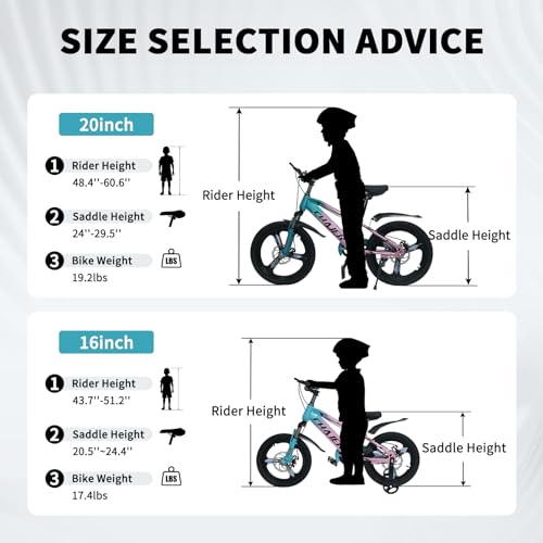 DEYGIA Kids Bike, 16 20 Inches Kids\' Bicycles for 7-14 Years Old Boys Girls, Kids Mountain Bike, Boys Girls Bicycle (Pink, 16 inch with Training Wheels)
