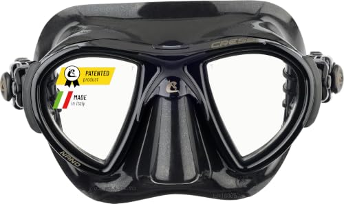 Cressi Nano 2-Lens Mask, Black/Black