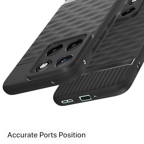 Image of Pikkme Back Cover for Motorola Moto Edge 70 Fusion 5G Camera Protection 3D Hexa Cube Design Silicone Protective Bumper Case (Black)