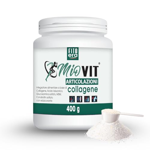 FITOERA MIOVIT ARTICOLAZIONI 400g – Collagene, MSM, Glucosamina per Sollievo Articolare, Dolori e Mobilità – Integratore Ossa e Cartilagini – Made in Italy