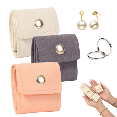 NEKSKA Mini Travel Jewelry Bag Foldable, Small Jewelry Travel Case