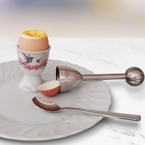 Image of NobleEgg Egg Spoons for Soft Boiled Eggs, Coffee, Desserts | 18 /8 Stainless Steel | 5.5 inches | Set of 6