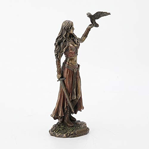Veronese Design 10 1/4 Inch Celtic Goddess Morrigan With Crow And Sword Resin Statue Bronze Finish #TOP2