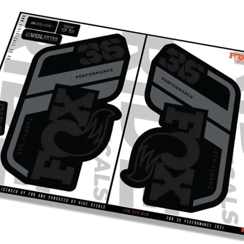 Fox 36 Performance 2021 Fork Decals - Black - Licensed by Fox GLOSS