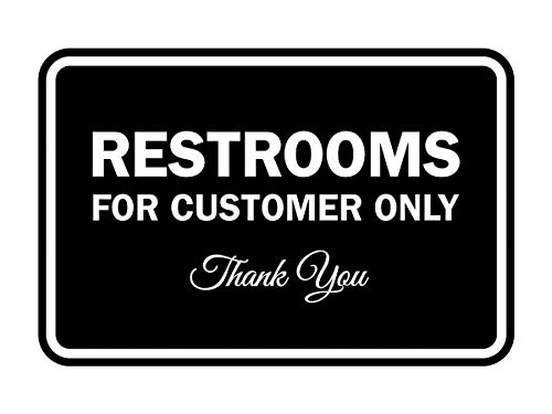 Panneau Restrooms for Customers noir parfait pour habiller les wc de café