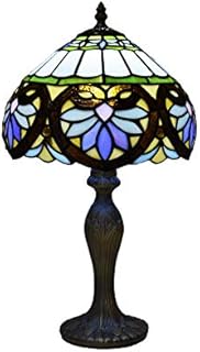 CASPERi Tiffany Table Lamp Antique Style Hand Crafted Multi Colour Bed Living Room