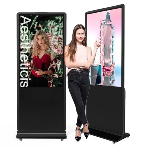 Image of MWE 54 Inch Indoor Digital Signage Touchscreen Kiosk Floor Standing Advertising Display LCD Totem Interactive Display Poster Android System with Auto Media Player