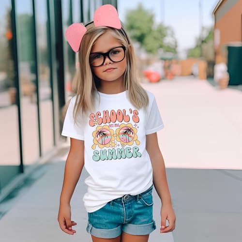 Image of CM C&M WODRO School's Out for Summer Shirt Girl Last Day of School T-Shirt Kids Cute Summer Vacation Short Sleeve Tees Top