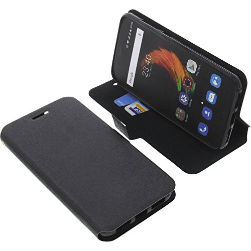 foto-kontor Funda para ZTE Blade A610 Plus Estilo Libro Negra Protectora