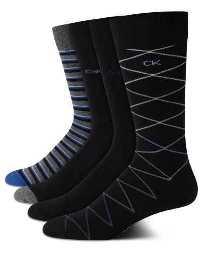 Calvin Klein Mens Dress Socks - 4 Pack Breathable Cotton