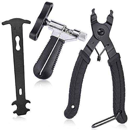 Gresunny 3pcs Herramienta de Cadena de Bicicleta alicates de eslabones Divisor de Cadena Universal indicador de Desgaste de Cadena Bici Kit Herramientas de reparación para Cadenas 6 7 8 9 10