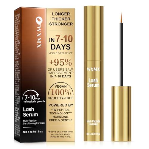 Lash Serum for Eyelash Growth – Visible Results in 7 Days, Powered by W-Peptide Technology, Fuller-Looking Lashes, Hormone-Free & Gentle for Sensitive Eyes (0.1 fl oz)