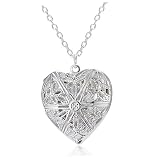SAFIGLE Collana Ciondolo Apribile a Forma di Cuore in Lega Argento, Gioiello Creativo e Delicato Cornice Porta Foto per Festa e Compleanno