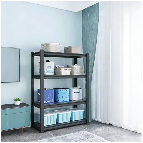 Genérico Estantería de Metal para Cargas Pesadas, 160 x 100 x 30 cm, con 5 estantes metálicos Ajustables, para sótano y Taller, Capacidad de Carga de hasta 200 kg,Negro,47x39x12''