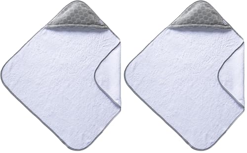 Image of Clair de Lune Marshmallow Baby Hooded Towel - 70 x 70 cm (Grey) (Pack of 2)