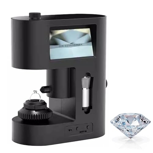Diamond Inscription Viewer, 30-200X Diamond Waist Code Microscope, with LED Light & Dual Screen Display - for Diamond Testing and Textile Industry