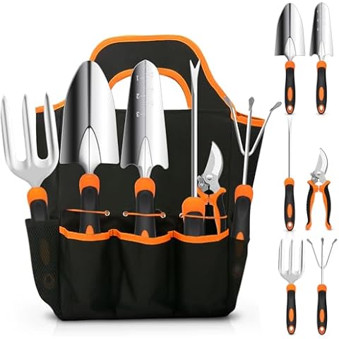 CHRYZTAL Garden Tool Set with Non-Slip Rubber Grip Cover