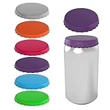 Soda or Beverage Can Lid, Cover or Protector, Fits Standard Soda/Beverage cans (2 Pack, Purple & Gray)