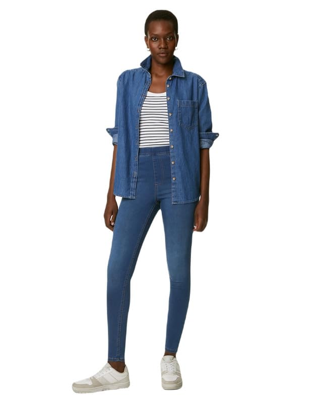 Image of Marks & Spencer Womens Light Wash High Rise Skinny Fit Jegging