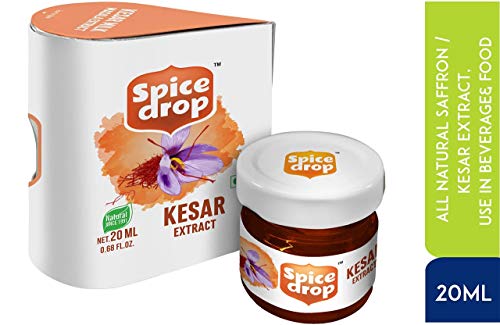 Image of Spice Drop Pure Saffron Extract - Kashmiri Saffron Essence for Cooking & Beverages - Instant Mixing, No Artificial Colors or Preservatives - Gluten-Free & Non-GMO - 20ml