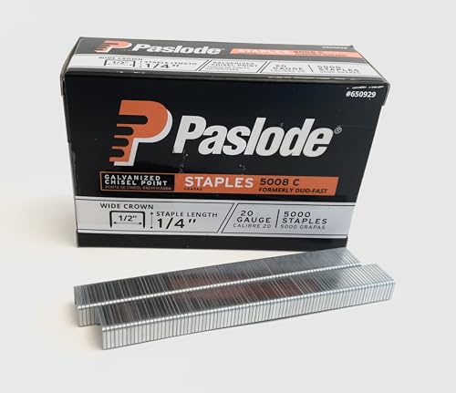Duo Fast 5008C 20 Gauge Galvanized Staple 1/2-Inch Crown x 1/4-Inch Length, 5000 Pack