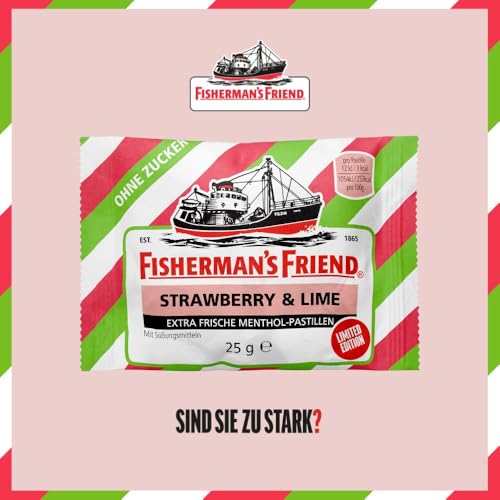 Fisherman's Friend Strawberry und Lime, 24er Vorratsbox, Exklusive Sorte mit Erdbeer, Limette und Menthol Geschmack, zuckerfrei und vegan… – Ansicht 2