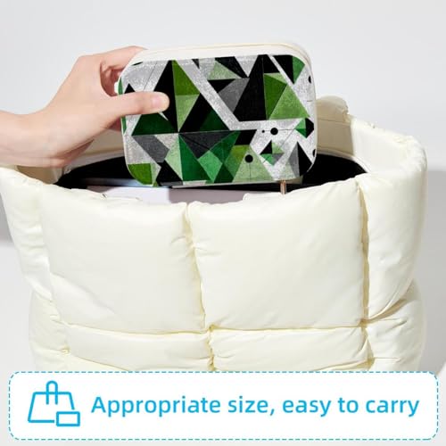 Organiseur de rangement de bijoux vert au design géométrique élégant